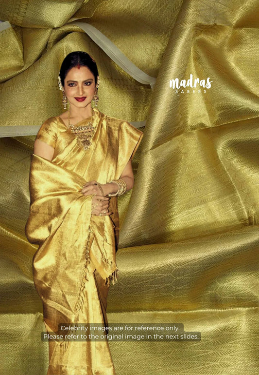 Thendral - Kanchi tissue silk Saree Rekha inspired - Gold