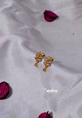 Premium 1 Gram Gold polish AD Stone Trendy White Leaf Design Stud