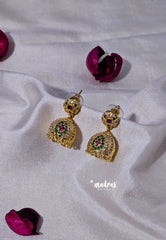 Premium 1 Gram Gold polish AD Stone Trendy Traditional Jhumka Earrings
