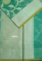 Seafoam Green - Soft Premium Banarasi Jamdani Cotton Saree - Best for Elegant Style