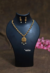 Premium 1 Gram Gold polish antique Lakshmi Necklace with Earrings