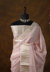 (PRE-BOOKING) Pastel Pink - Premium Jute Silk with sequence work body - Perfect for Night Functions