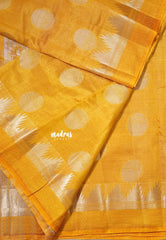 Dual Shade Golden Yellow - Raaga Premium Semi tussar Temple Border with Buttas -  Perfect for small functions | Temple visit |