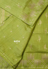 Light Green - Raaga - Premium Raw Mango silk saree with stylish buttas and border