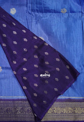 Lavender Blue - Durga - Banarasi Premium Viscose Silk with Yanai, Mayil Border and Buttas - Best for Pooja Functions | Diwali Festive