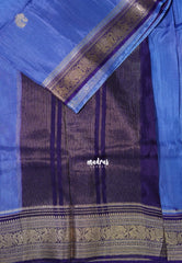 Lavender Blue - Durga - Banarasi Premium Viscose Silk with Yanai, Mayil Border and Buttas - Best for Pooja Functions | Diwali Festive
