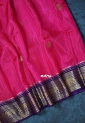 Queen's Pink - Durga - Banarasi Premium Viscose Silk with Yanai, Mayil Border and Buttas - Best for Pooja Functions | Diwali Festive