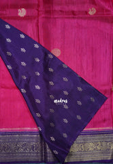 Queen's Pink - Durga - Banarasi Premium Viscose Silk with Yanai, Mayil Border and Buttas - Best for Pooja Functions | Diwali Festive