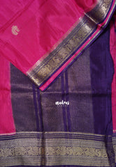 Queen's Pink - Durga - Banarasi Premium Viscose Silk with Yanai, Mayil Border and Buttas - Best for Pooja Functions | Diwali Festive