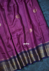 Mauve Purple - Durga - Banarasi Premium Viscose Silk with Yanai, Mayil Border and Buttas - Best for Pooja Functions | Diwali Festive