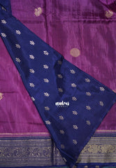 Mauve Purple - Durga - Banarasi Premium Viscose Silk with Yanai, Mayil Border and Buttas - Best for Pooja Functions | Diwali Festive