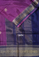 Mauve Purple - Durga - Banarasi Premium Viscose Silk with Yanai, Mayil Border and Buttas - Best for Pooja Functions | Diwali Festive