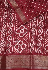 Majestic Maroon - Premium printed silk with bandhani prints