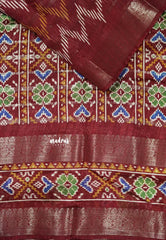 Majestic Maroon - Premium printed silk with ikkat prints
