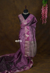 Mauve Onion Purple - Raaga Premium Semi tussar with Vaira Oosi Weaving Body -  Perfect for Festive Wear