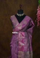 Mauve Onion Purple - Raaga Premium Semi tussar with Vaira Oosi Weaving Body -  Perfect for Festive Wear