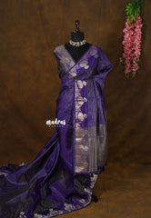 Royal Purple - Raaga Premium Semi tussar with Vaira Oosi Weaving Body -  Perfect for Festive Wear
