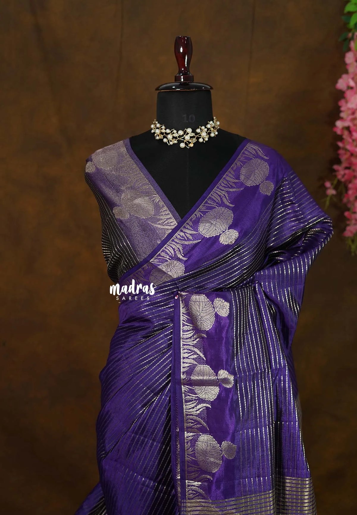 Royal Purple - Raaga Premium Semi tussar with Vaira Oosi Weaving Body -  Perfect for Festive Wear