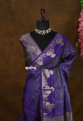 Royal Purple - Raaga Premium Semi tussar with Vaira Oosi Weaving Body -  Perfect for Festive Wear