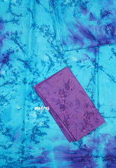 Blue with purple - Soft Tie & Dye Cotton Saree with Blouse Combo