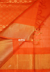 Creamy Ivory Venpattu - Meenakshi - Light Weight Pure Silk Cotton Saree with Getti Ganga Jamuna Border Contrast Pallu and Blouse - Perfect for Wedding Functions