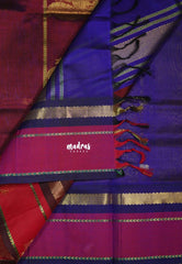 Golden Mustard Yellow - Meenakshi - Light Weight Pure Silk Cotton Saree Mayil Gap Border Contrast Pallu and Blouse - Perfect for Wedding Functions