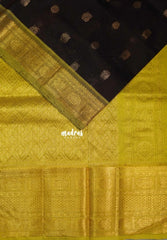 Coffee Podi Brown - Meenakshi - Light Weight Pure Silk Cotton Saree Rudraksham, Annam Buttas With Big Traditional Getti Border  Contrast Pallu and Blouse - Perfect for Wedding Functions