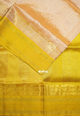 Cantaloupe Peach - Meenakshi -  Light Weight Pure Silk Cotton Saree Zari Muthukattam Body with Buttas Contrast Pallu and Blouse - Perfect for Wedding Functions