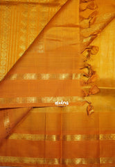 Pastel Tea Green - Meenakshi - Light Weight Pure Silk Cotton Saree Temple Weaving Rettapet Rudraksham Border Contrast Pallu and Blouse - Perfect for Wedding Functions