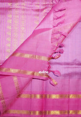MS Amma Blue - Meenakshi - Light Weight Pure Silk Cotton Saree Temple Weaving Rettapet Rudraksham Border Contrast Pallu and Blouse - Perfect for Wedding Functions
