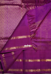 Greenish Yellow - Meenakshi - Light Weight Pure Silk Cotton Saree Temple Weaving Rettapet Rudraksham Border Contrast Pallu and Blouse - Perfect for Wedding Functions