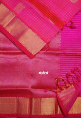 Dual Shade Queen's Pink - Meenakshi - Light Weight Pure Silk Cotton Saree Muthu Kattam with Mayil Buttas and Rich Pallu - Perfect for Wedding Functions