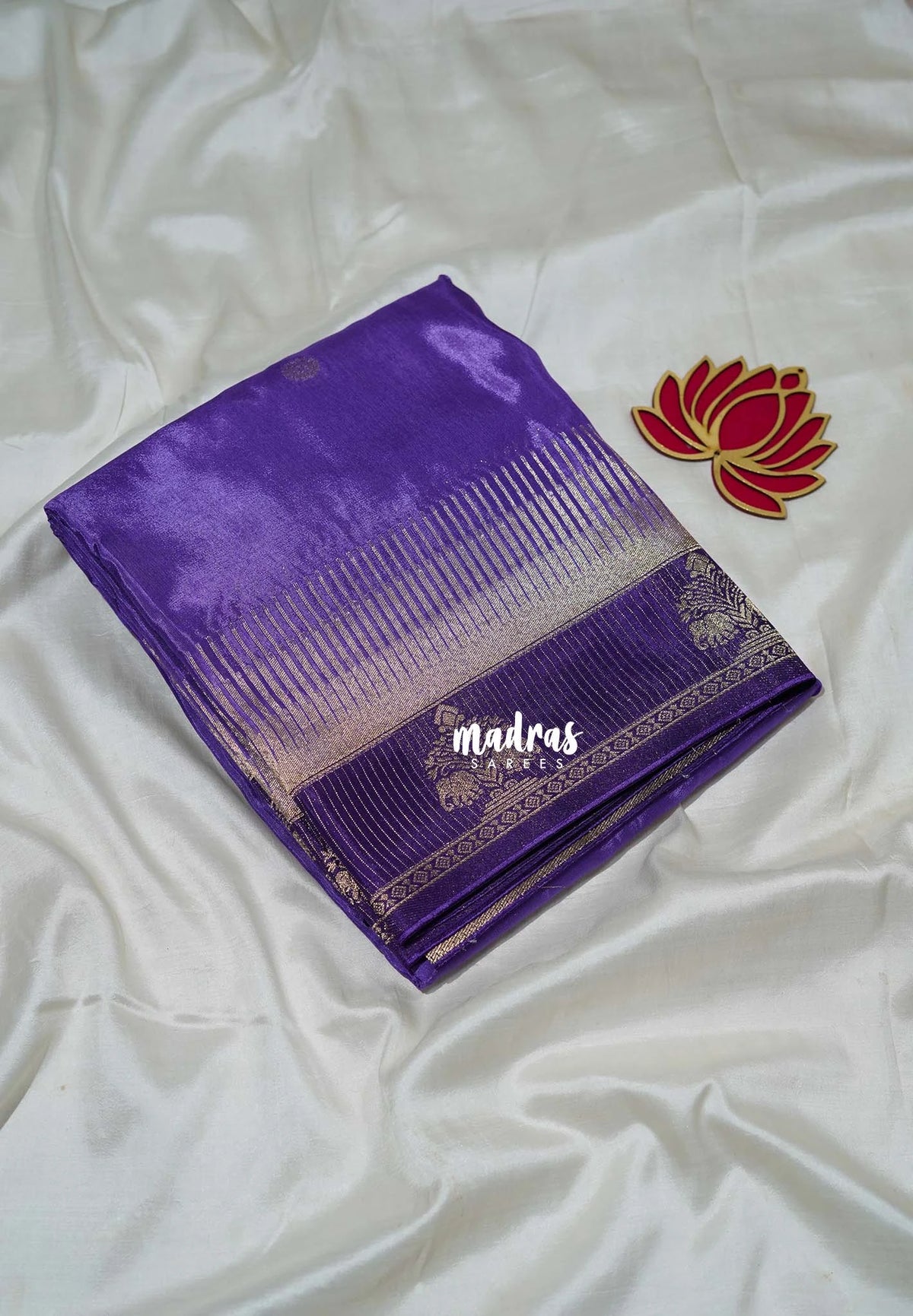 Lavender Purple - Swara – Grandeur Pure Viscose Silk with Zari Stripes & Elephant Border Contrast Pallu and Blouse - Best for Wedding Functions | Festival Celebrations