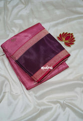 Muted Rose Pink - Swara – Grandeur Pure Viscose Silk Saree Elephant Buttas & Rettapet Border with Contrast Pallu and Blouse - Best for Diwali Festive | Wedding Functions