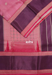 Muted Rose Pink - Swara – Grandeur Pure Viscose Silk Saree Elephant Buttas & Rettapet Border with Contrast Pallu and Blouse - Best for Diwali Festive | Wedding Functions