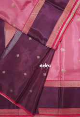 Muted Rose Pink - Swara – Grandeur Pure Viscose Silk Saree Elephant Buttas & Rettapet Border with Contrast Pallu and Blouse - Best for Diwali Festive | Wedding Functions
