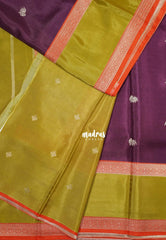 Wine Purple - Swara – Grandeur Pure Viscose Silk Saree Elephant Buttas & Rettapet Border with Contrast Pallu and Blouse - Best for Diwali Festive | Wedding Functions