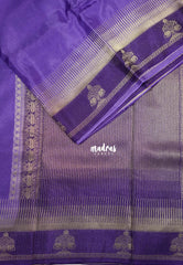 Lavender Purple - Swara – Grandeur Pure Viscose Silk with Zari Stripes & Elephant Border Contrast Pallu and Blouse - Best for Wedding Functions | Festival Celebrations