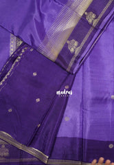 Lavender Purple - Swara – Grandeur Pure Viscose Silk with Zari Stripes & Elephant Border Contrast Pallu and Blouse - Best for Wedding Functions | Festival Celebrations