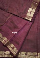 Dual Shade Brown - Raaga - Lightweight Semi tussar saree wtih leaf border - Best for Gifting