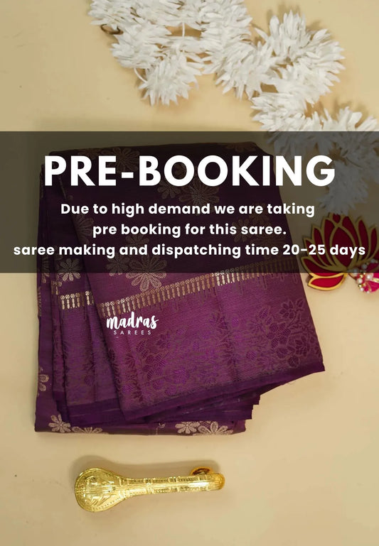 (PRE-BOOKING) Dual Shade Purple - Raaga - Semi tussar with full weaving body
