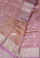 Dual shade Onion Pink - Raaga - Lightweight Semi tussar saree with floral border with buttas