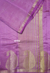 Lavender Magenta Glow - Raaga - Lightweight Semi tussar saree with Mango border - Best for Small Functions