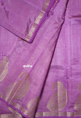 Lavender Magenta Glow - Raaga - Lightweight Semi tussar saree with Mango border - Best for Small Functions
