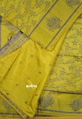 Greenish Yellow - Raaga - Premium Semi tussar antique weaving buttas and border