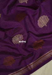 Royal Purple - Raaga - Semi Tussar Saree Thread Weaving  Buttas with Small Border - Best for Small Functions