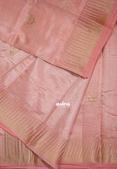 Dual Shade Peach Glow - Raaga - Semi Tussar with Temple Border - Best for Small Functions
