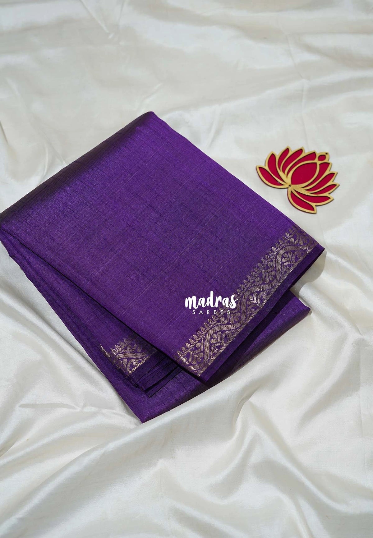 Royal Purple - Raaga - Lightweight Semi Tussar Saree with Small Border - Best for Small Functions