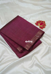 Mulberry Purple - Raaga - Lightweight Semi Tussar Saree with Small Border - Best for Small Functions