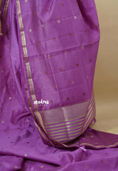 Lavender  - Raaga - Semi Tussar Tiny Border with Buttas